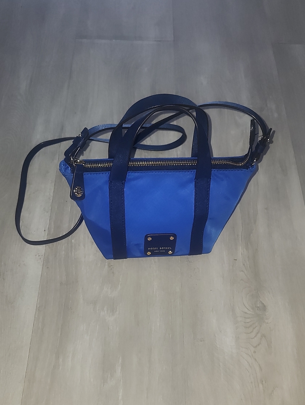Henri Bendel Multi Blue Nylon Mini Tote Crossbody Bag